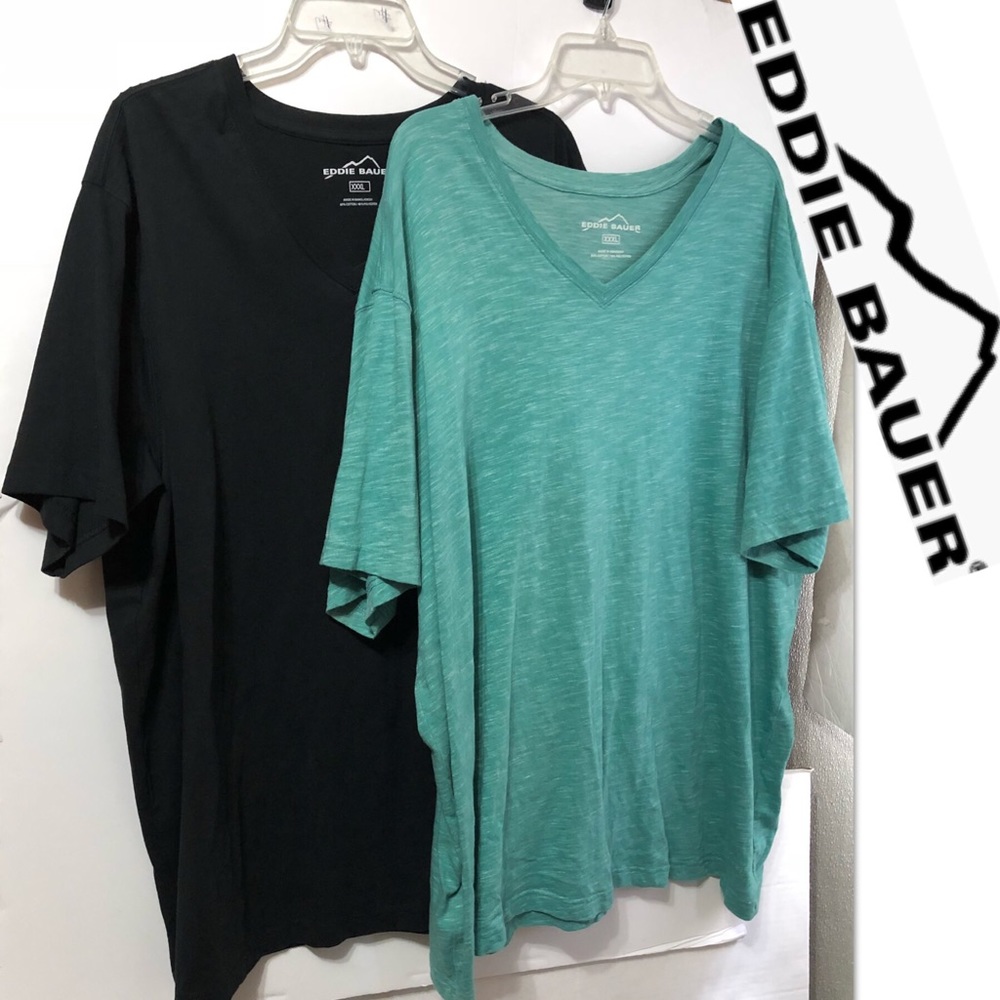 (2)Eddie Bauer 3XL V -Neck T-Shirts